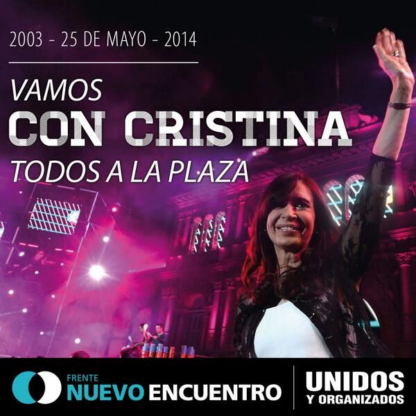 Aniversario de asunción de Kirchner: Nuevo Encuentro convoca a Plaza de Mayo "con Cristina"