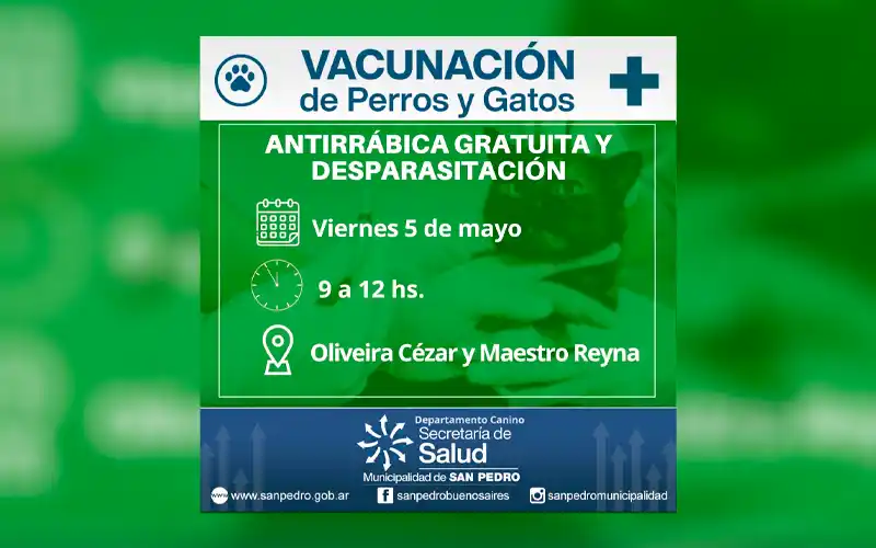 Campaña de Vacunación para caninos y felinos