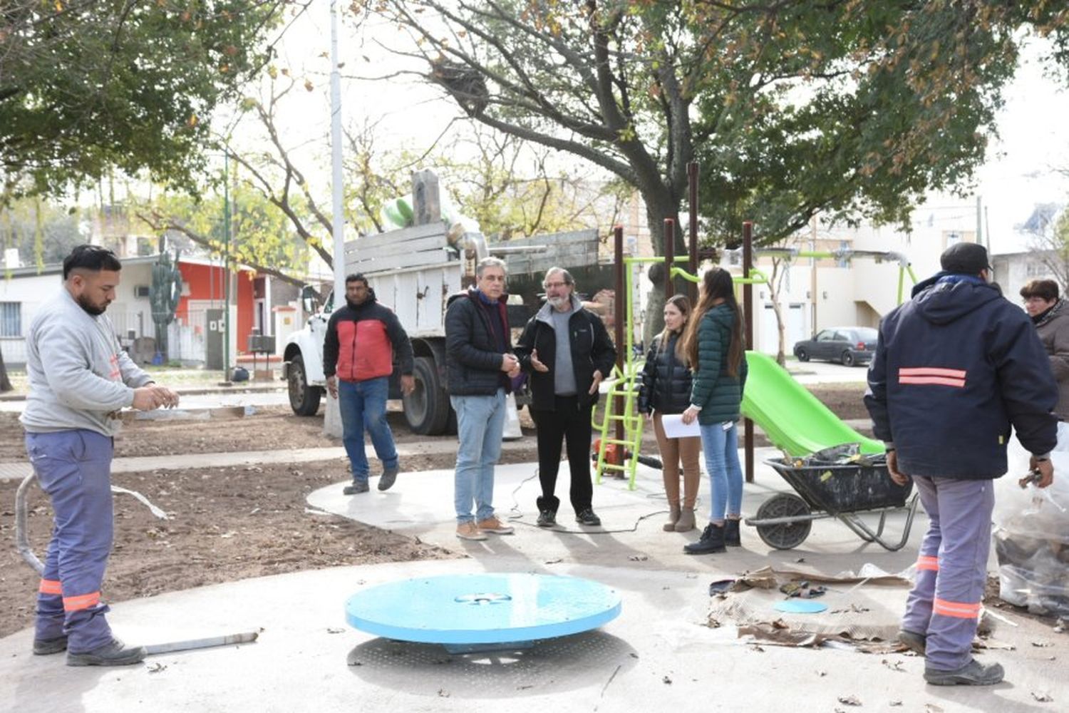 Avanzan las mejoras en la plaza de barrio Amancay