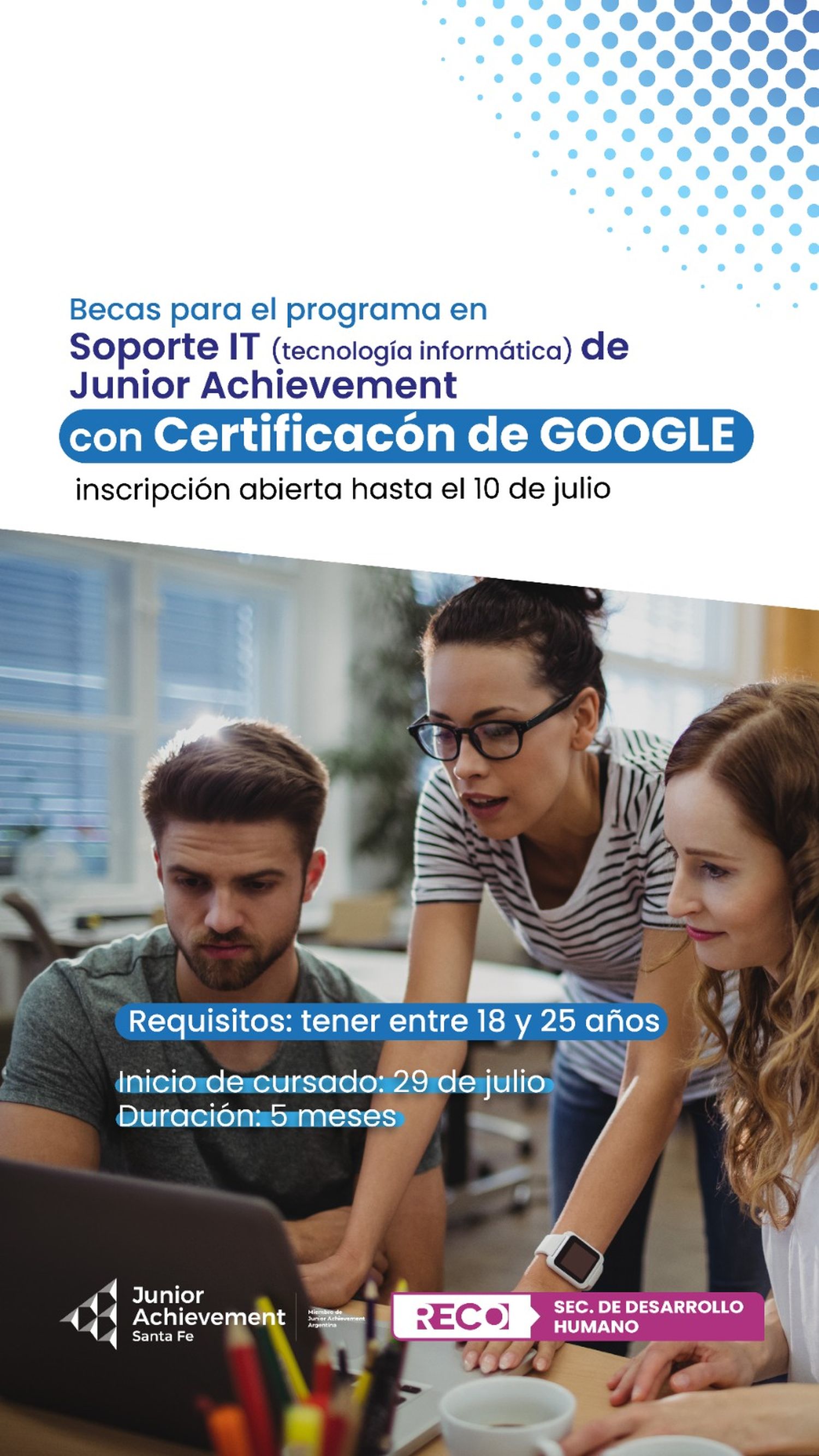 Desarrollate profesionalmente en tecnología: Becas para curso de Soporte IT