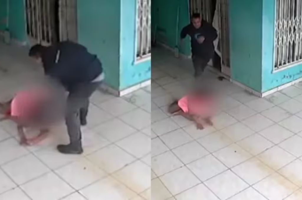 Atacó a patadas a su exnovia