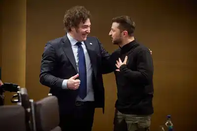 Milei en Suiza: "Mi máximo apoyo al amigo Zelenski"