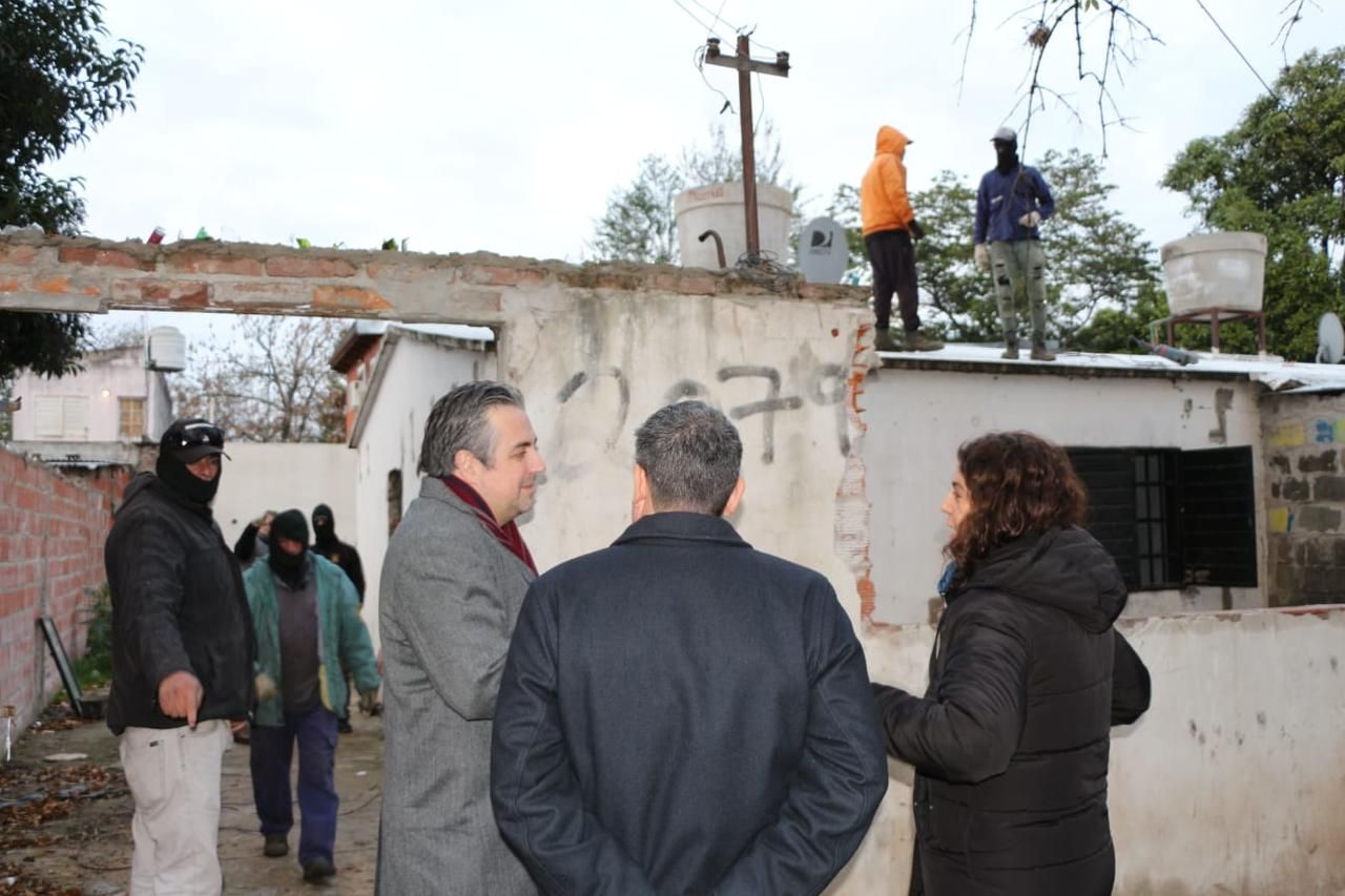 El ministro de Seguridad Pablo Cococcini estuvo presente en la demolición.