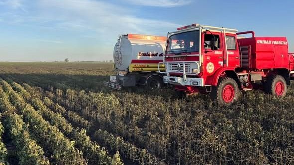 Tarde de tensión en el campo: Bomberos lograron frenar un incendio en Clucellas