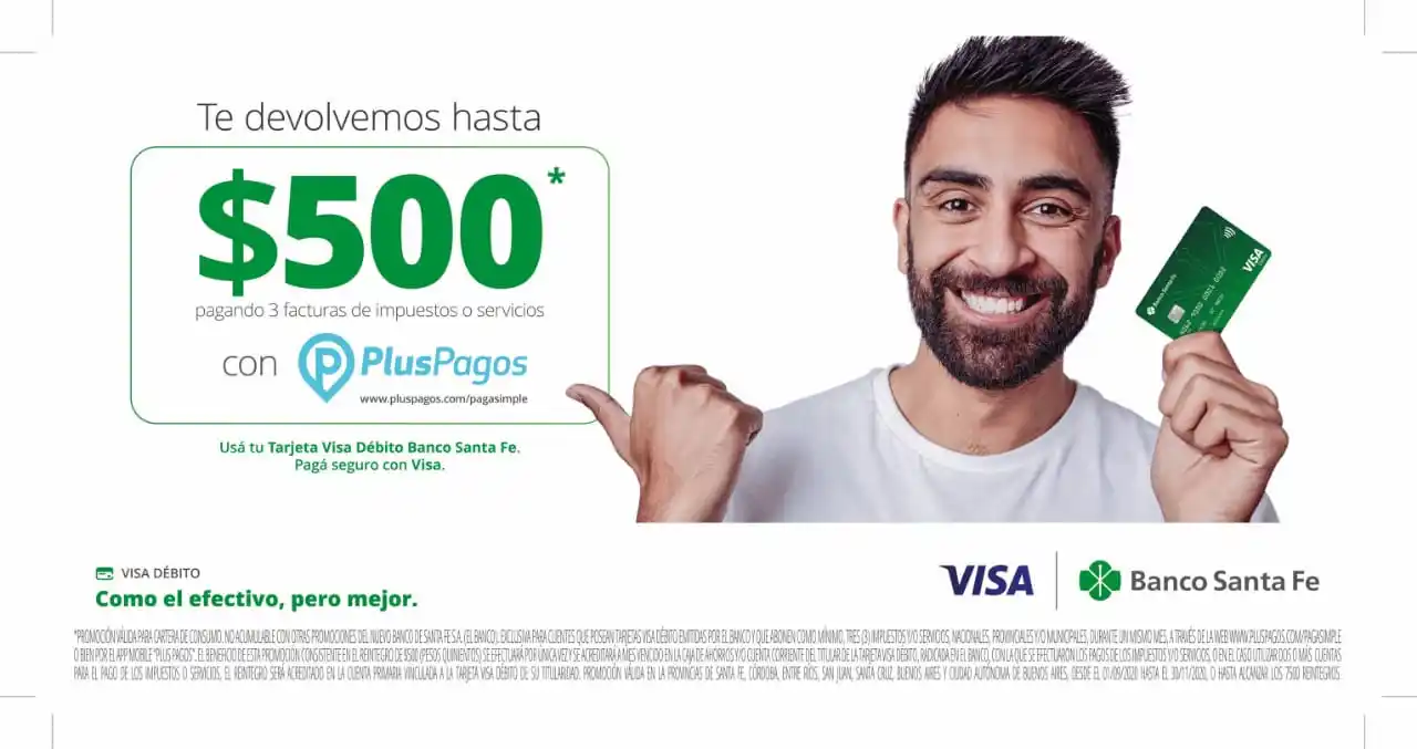 Banco Santa Fe y VISA promueven el uso de tarjeta de débito con importantes beneficios