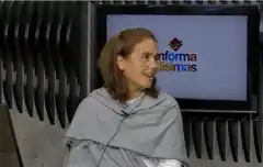 La consejera escolar Diana Balbin en el piso de Informadísimas