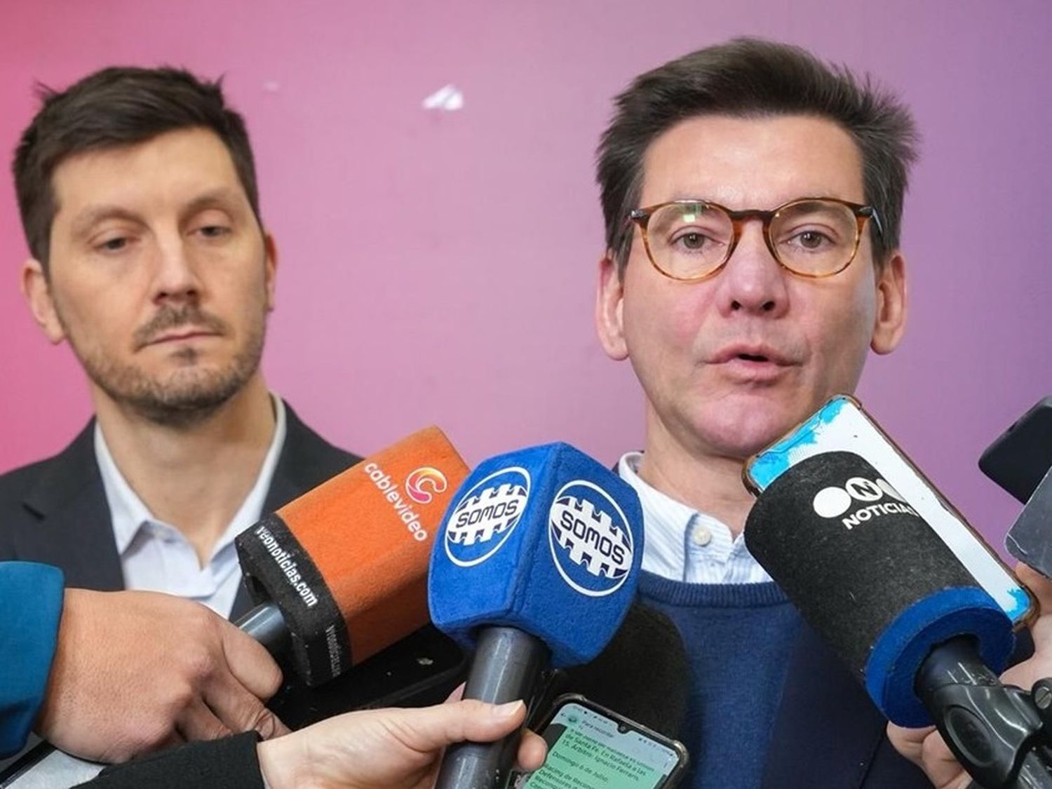Daniel Di Lena junto a Javier Sognorini brindaron detalles de las denuncias.