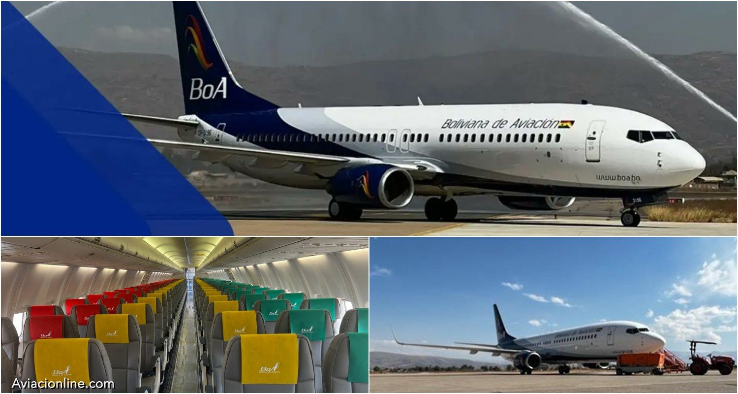 Llegó a Cochabamba el nuevo Boeing 737-800 de Boliviana de Aviación