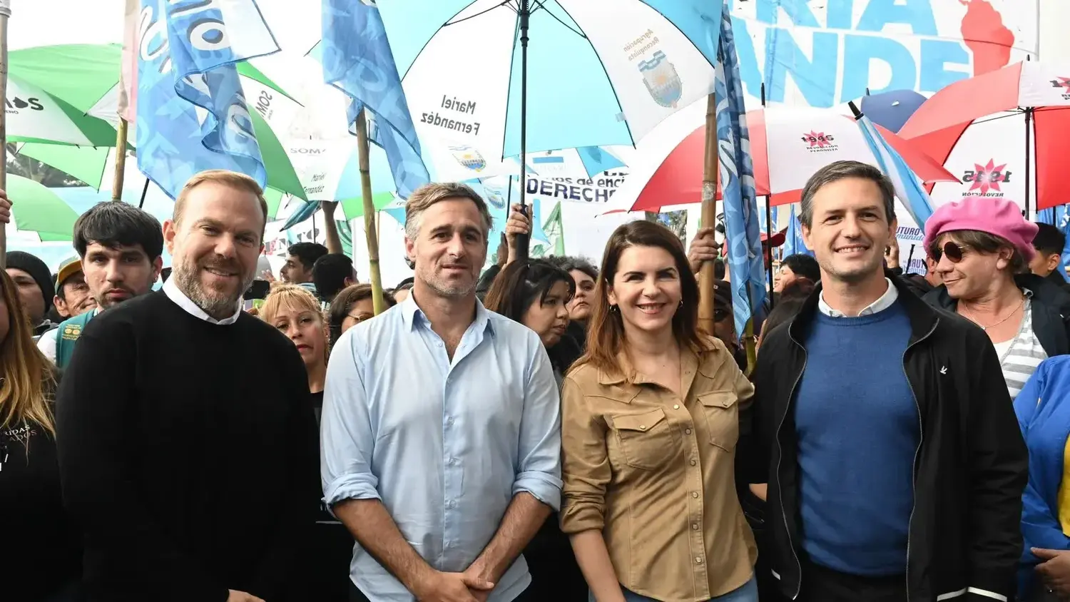 Granados, Achával, Fernández y Mantegazza en la Marcha Federal Universitaria.