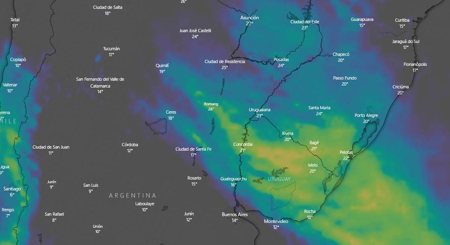 Alerta amarilla por tormentas para toda la provincia de Entre Ríos