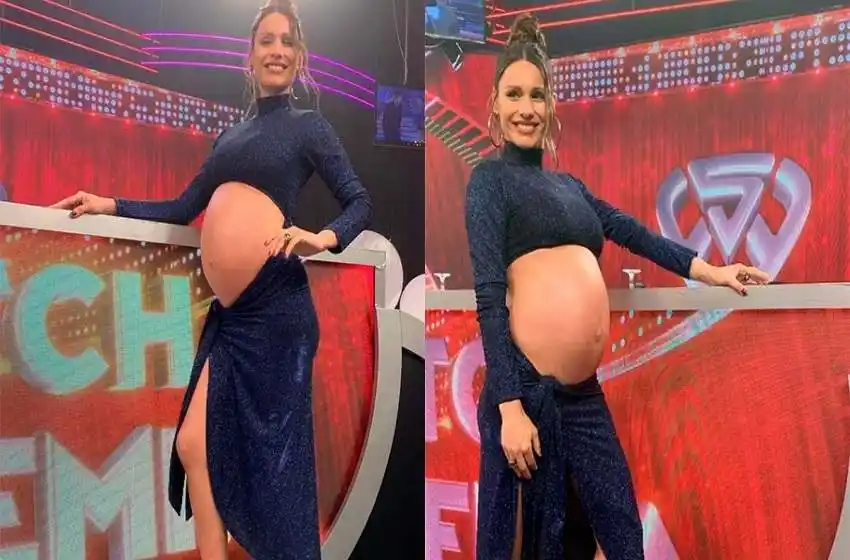 A un mes de dar a luz, Pampita lució su panza en Showmatch y fueron furor sus abdominales
