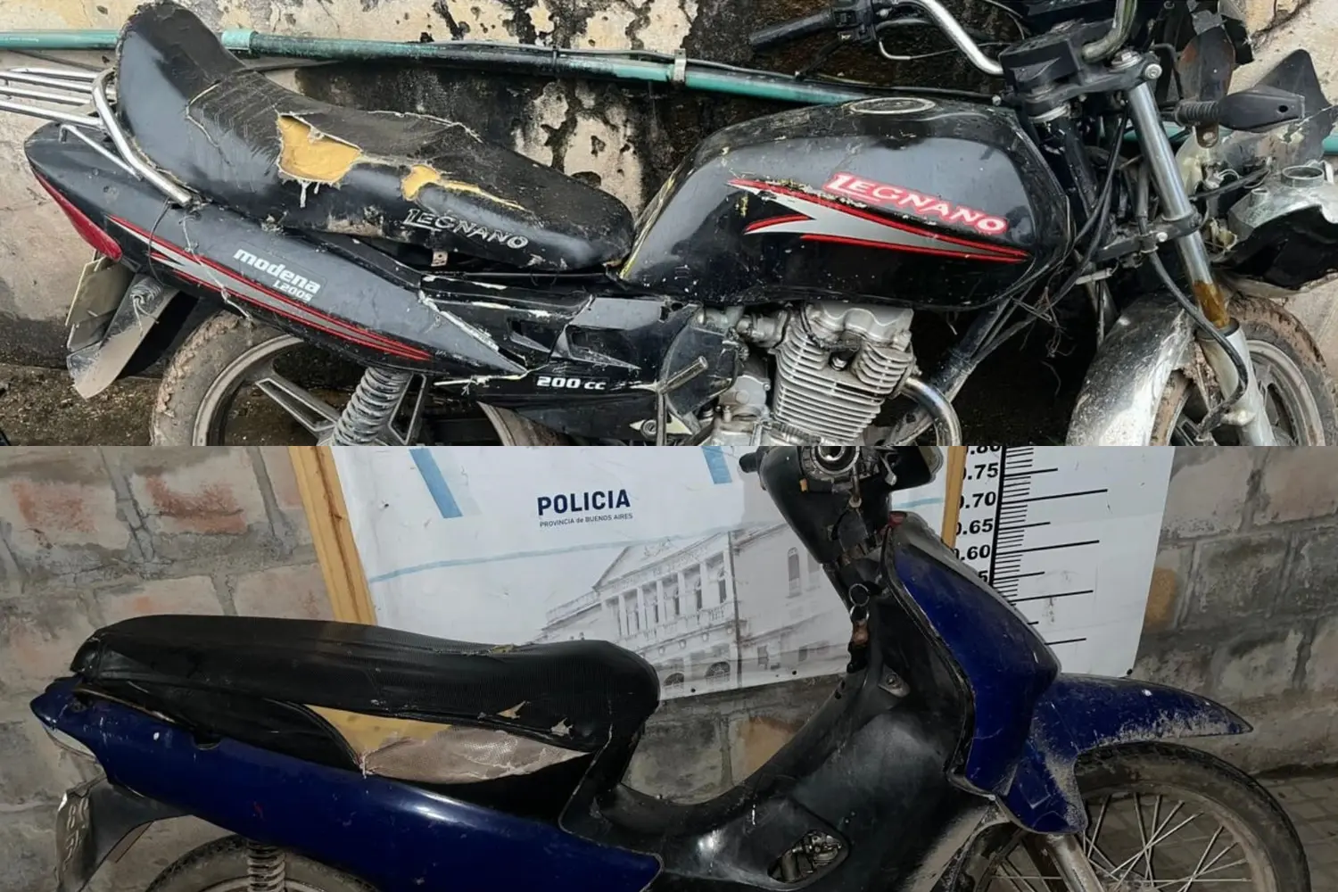 Las motos recuperadas por la policía.