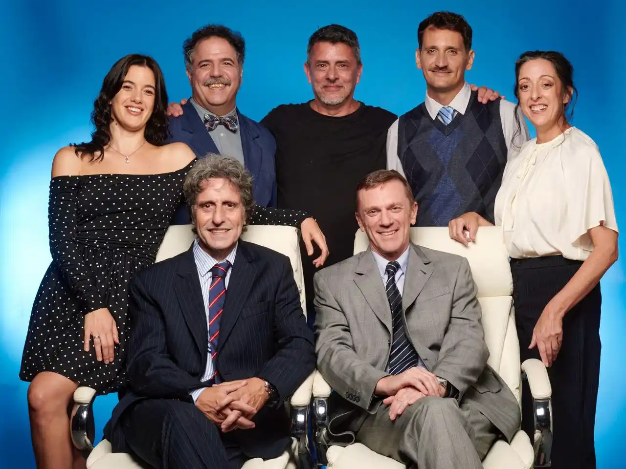 Diego Peretti, Federico D’Elia, Cristian Jensen, Juan Isola, Ariadna Asturzzi, Andrea Lovera y Javier Daulte