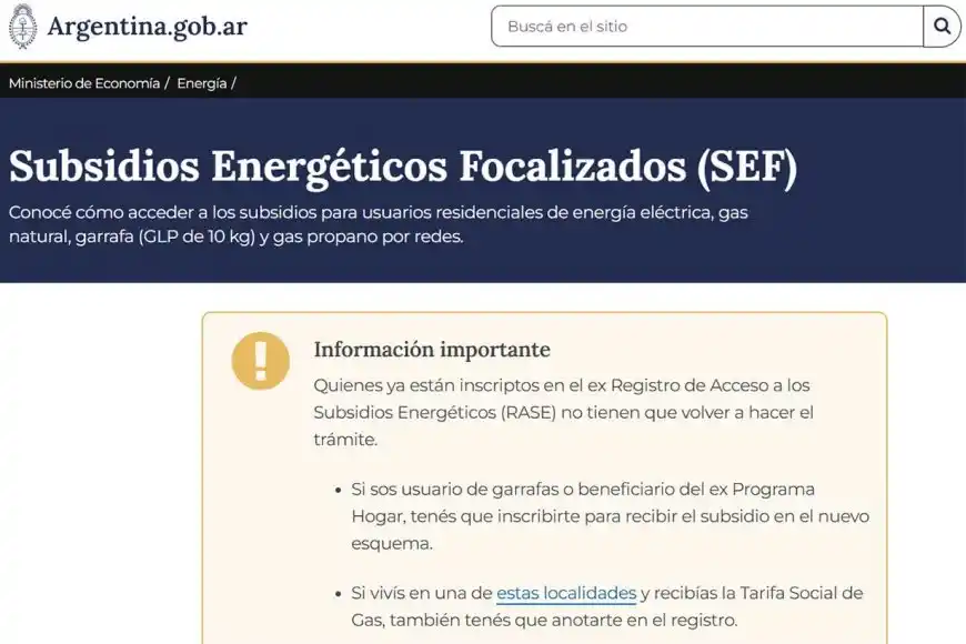Subsidios a la luz y el gas: lanzan una nueva web y cambian las reglas desde enero de 2026
