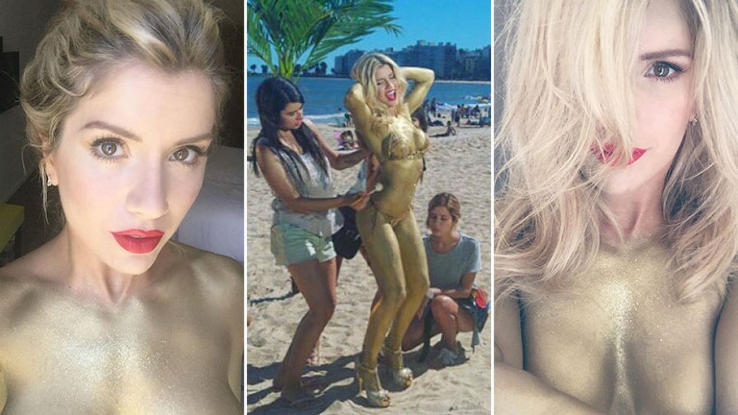 Laurita Fernández y un infartante body painting