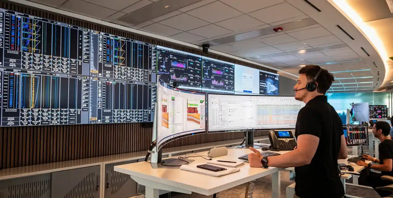 El control de producción de Vaca Muerta, desde la torre de YPF en Puerto Madero.