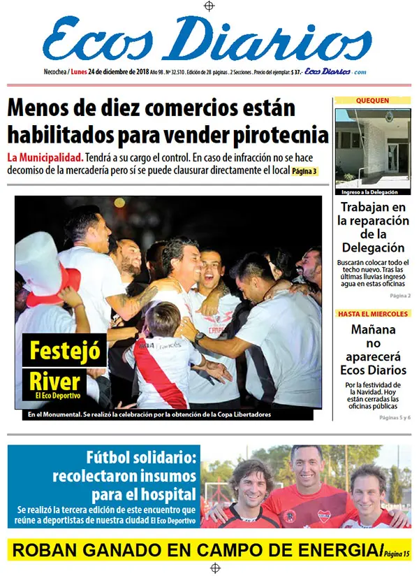 Tapa del 24 de diciembre de 2018