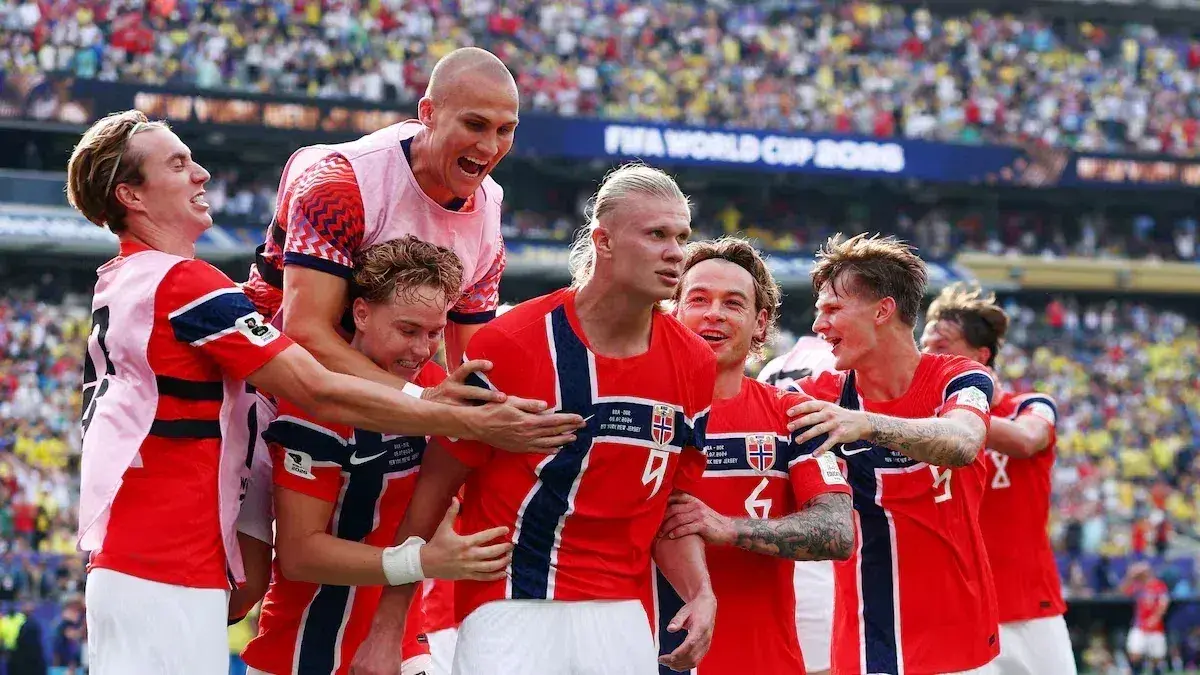 Noruega dio el batacazo y eliminó a Brasil con un doblete de Haaland