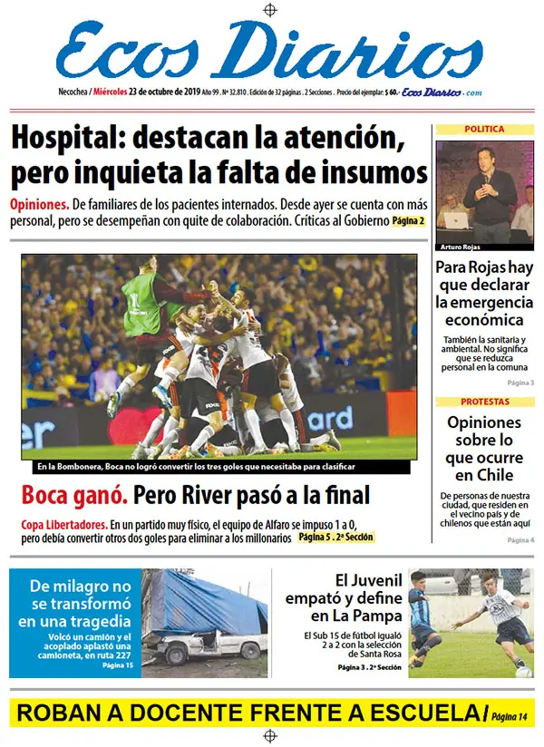 Tapa del 23 de octubre de 2019