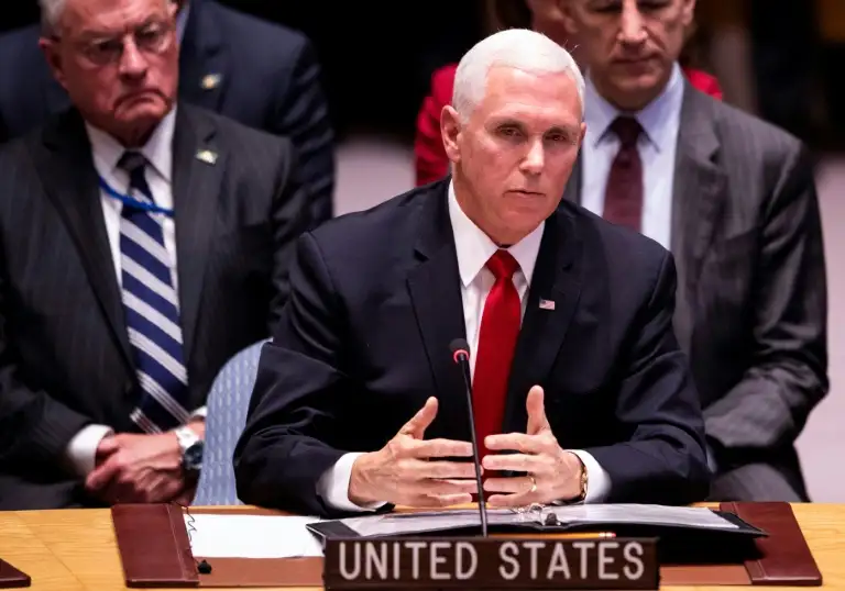 Pence pidió a la ONU reconocer a Juan Guaidó como presidente