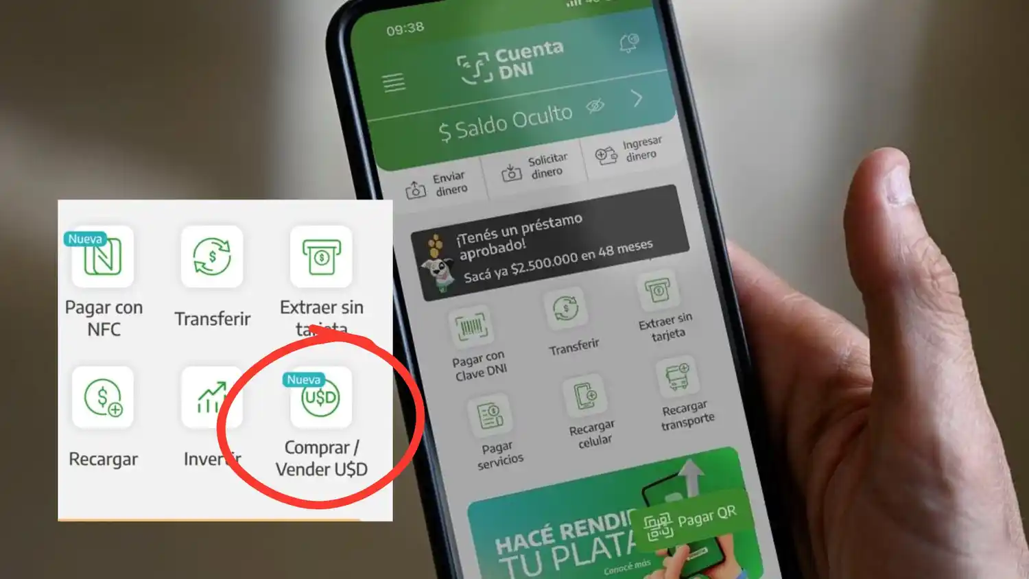 La aplicación ya está habilitada para las operaciones en dólares.