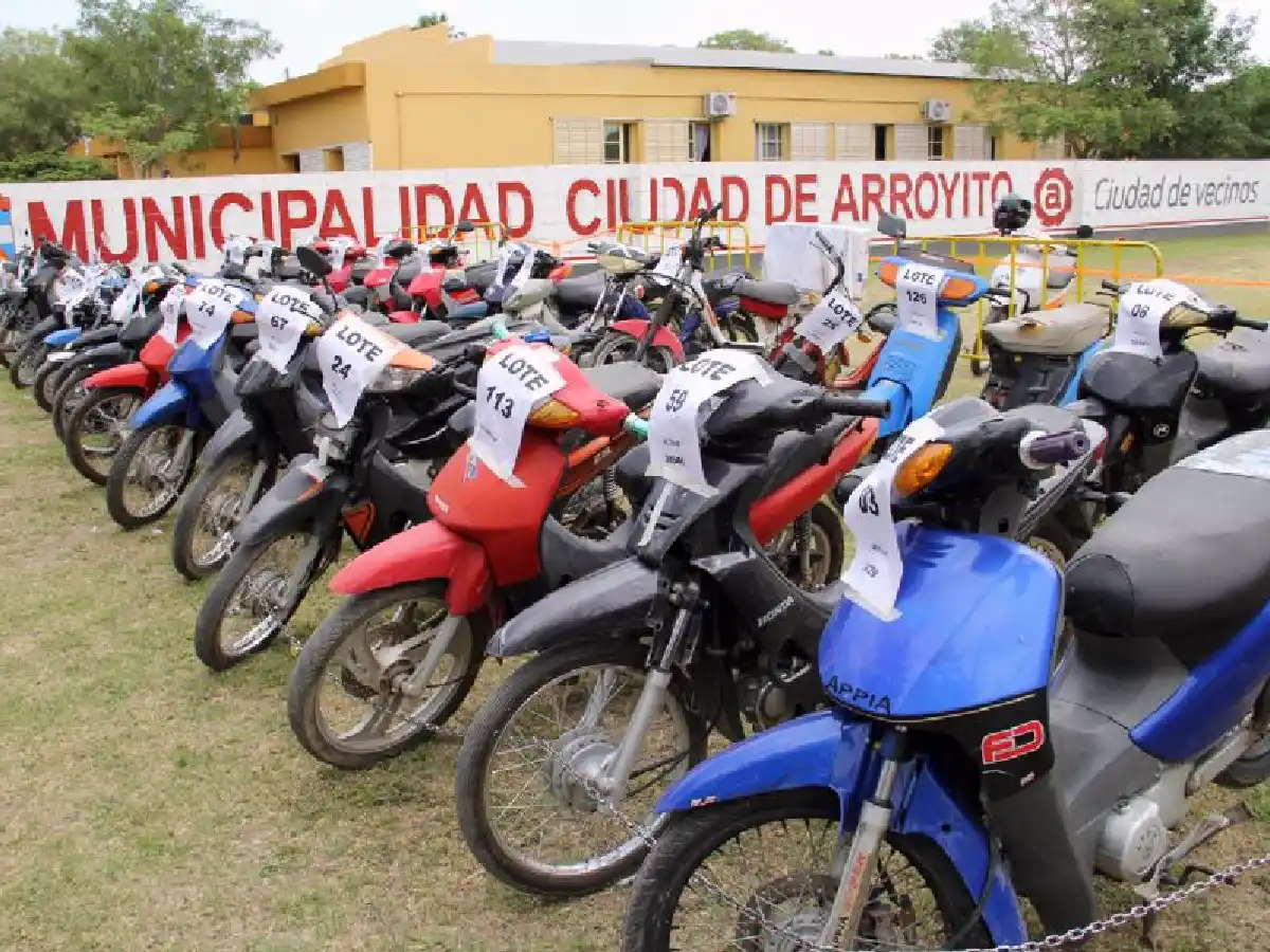 Arroyito: el municipio realiza el   segundo remate público de motos