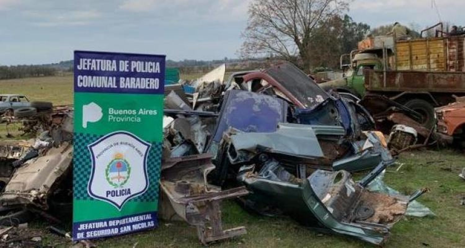 Desbaratan en Baradero un desarmadero en el que había autopartes robadas en toda la zona