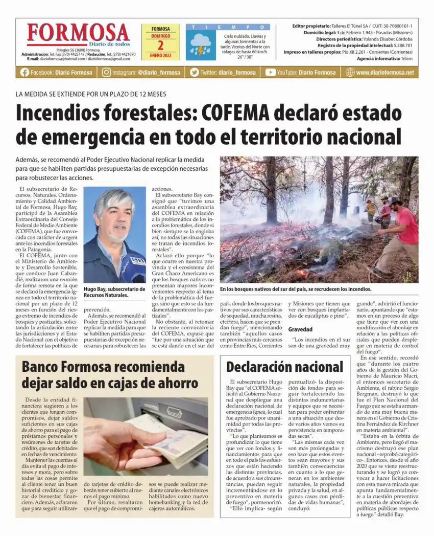 Tapa y Contratapa 2 de enero de 2022