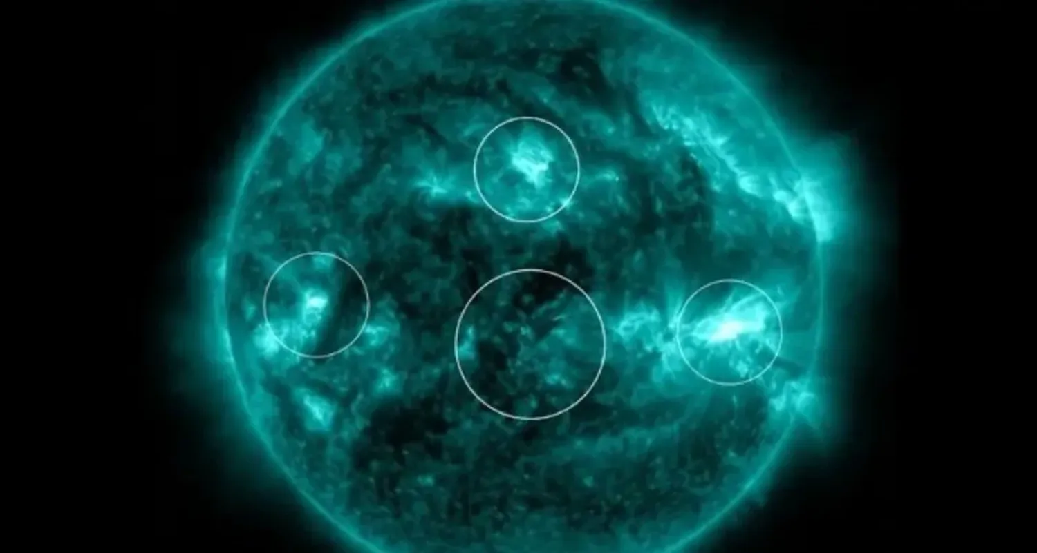 El Sol ofreció un raro espectáculo: cuatro erupciones simultáneas. Foto: NASA.