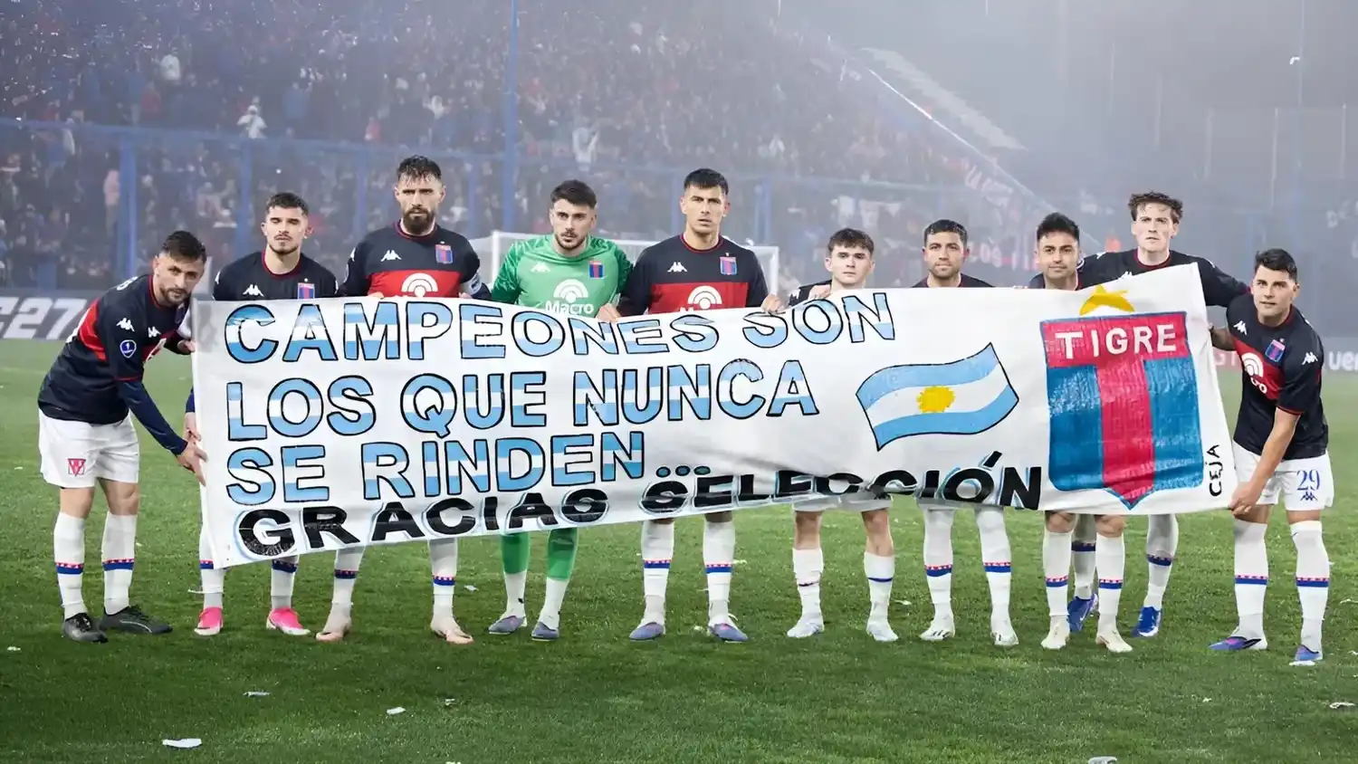 El homenaje de Tigre a la selección argentina. Foto: Conmebol