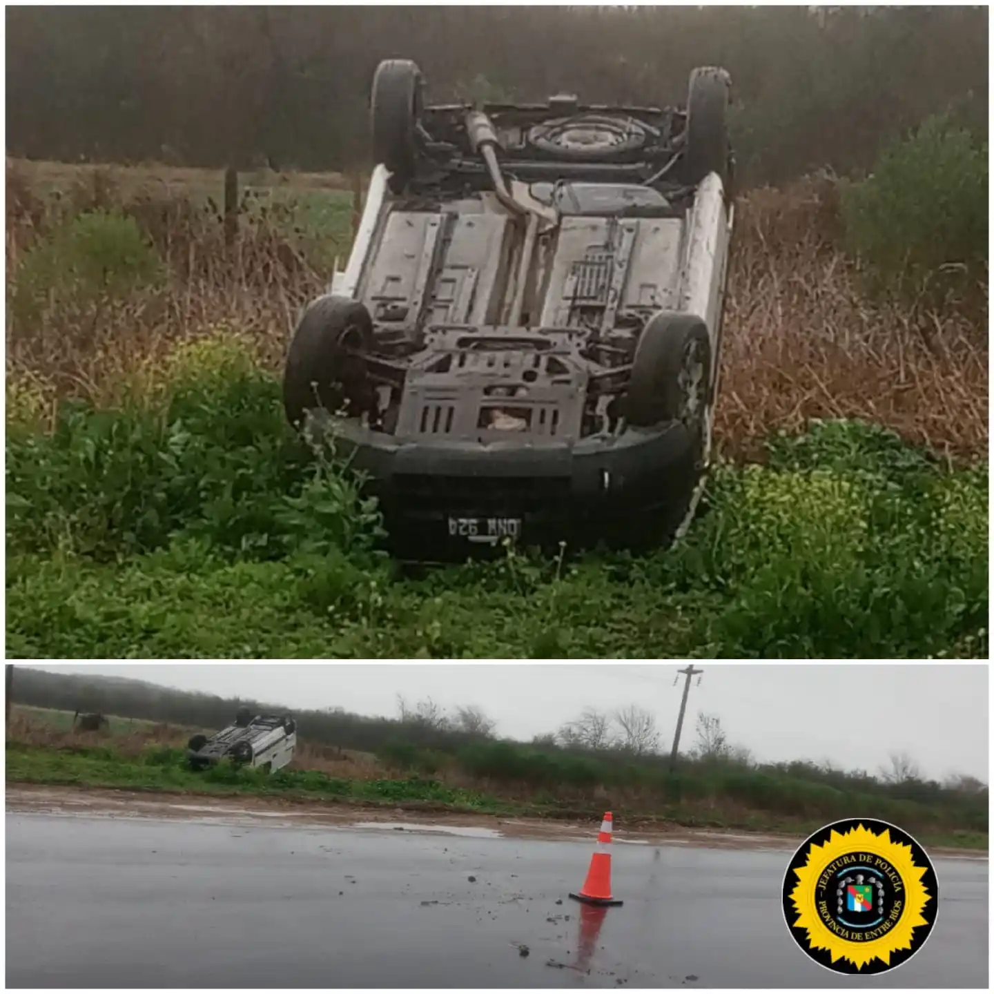 Vuelco en Ruta Provincial 32: un vehículo salió de la calzada en cercanías de Viale