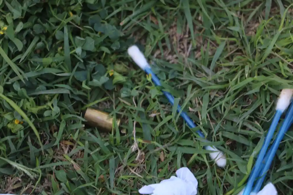 La vaina encontrada en el lugar de los hechos 