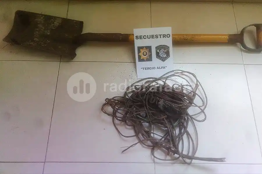 Con pala en mano, dos jóvenes robaron cables de la FAVE de Esperanza: uno es menor