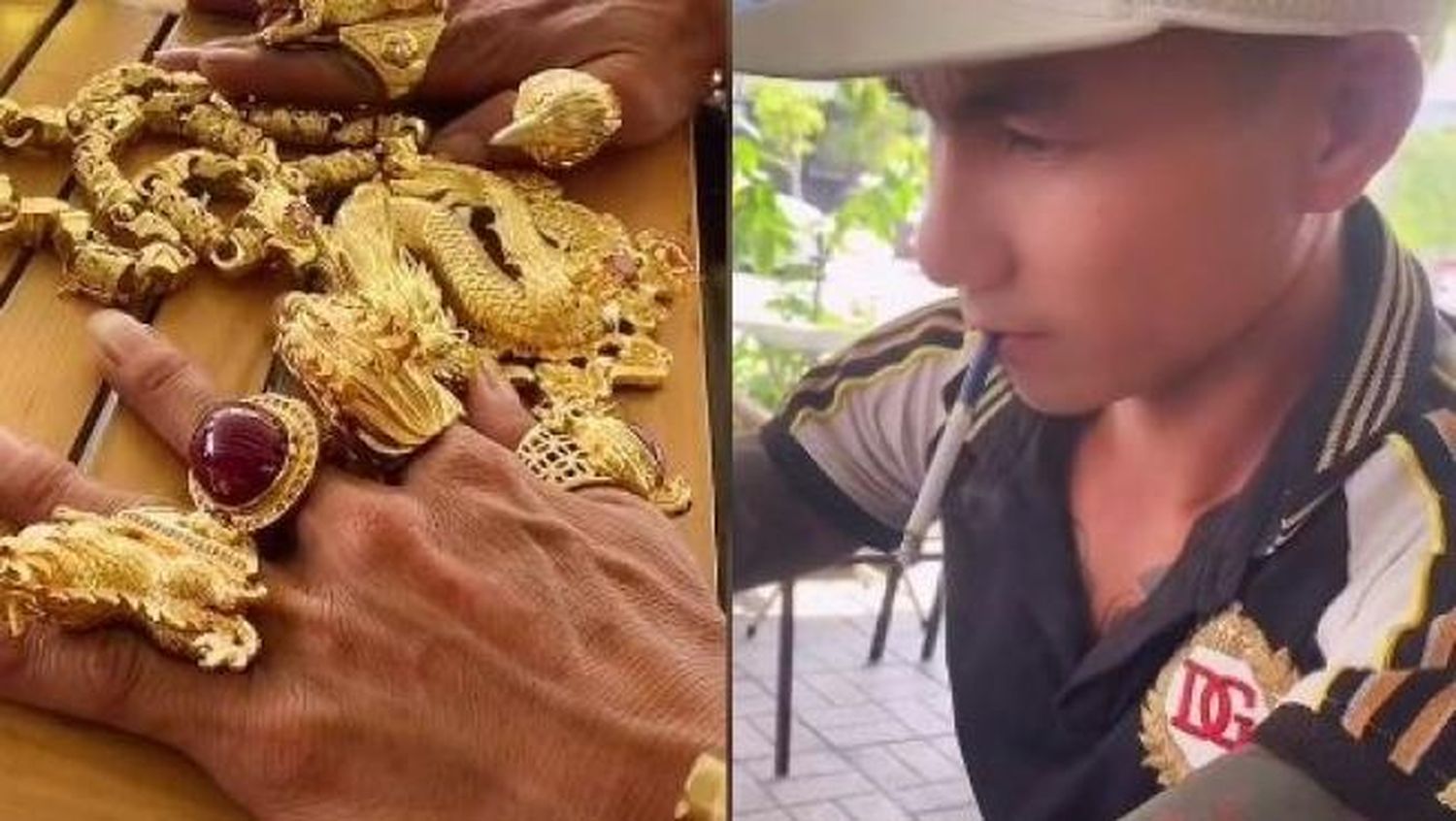 El hombre que se viralizó por su obsesión con el oro: lleva encima hasta dos kilos de joyas
