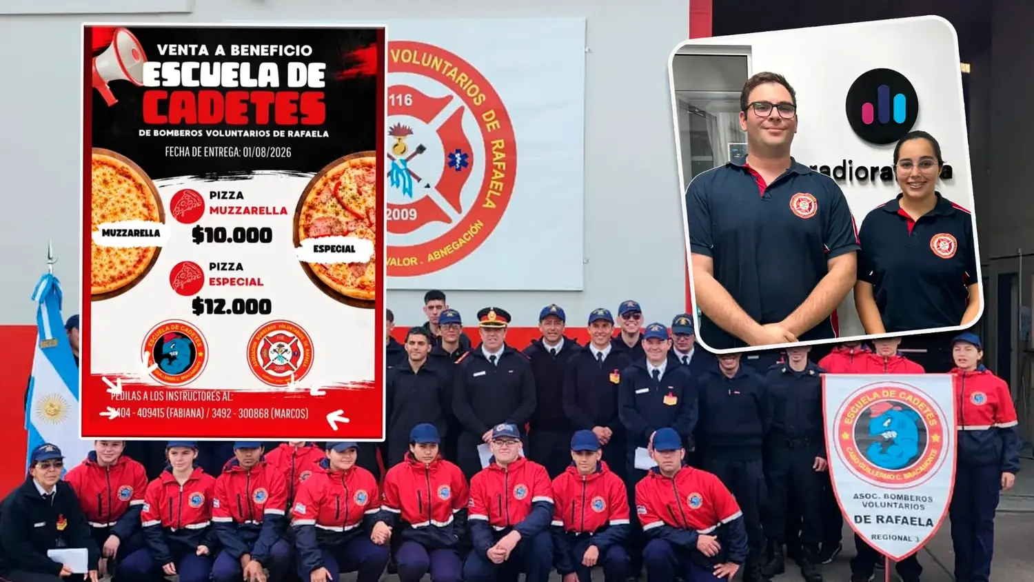 Bomberos Voluntarios lanzó una venta de pizzas para ayudar a la Escuela de Cadetes rumbo a un encuentro provincial