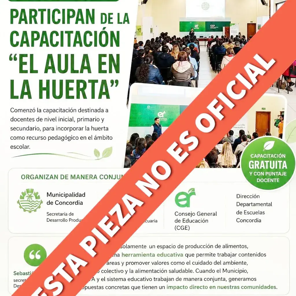 La Secretaría de Desarrollo Productivo aclara información sobre la capacitación “El Aula en la Huerta”