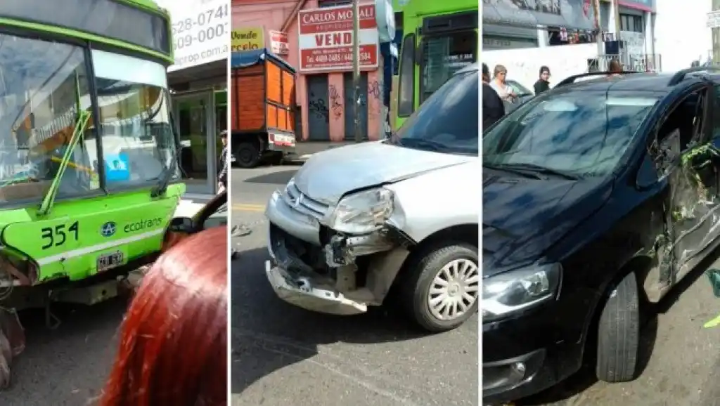 Colectivo fuera de control chocó más de 10 autos en Haedo