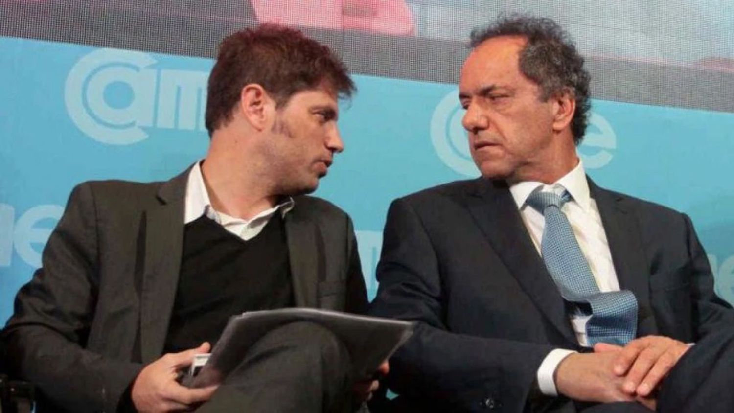 Kicillof y Scioli, años atrás, cuando integraban el mismo espacio político