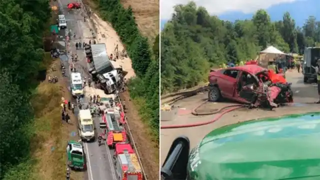 Nueve muertos y 11 heridos en un triple choque en Chile