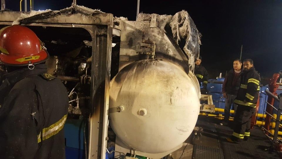 Incendio en planta de gas de San Vicente