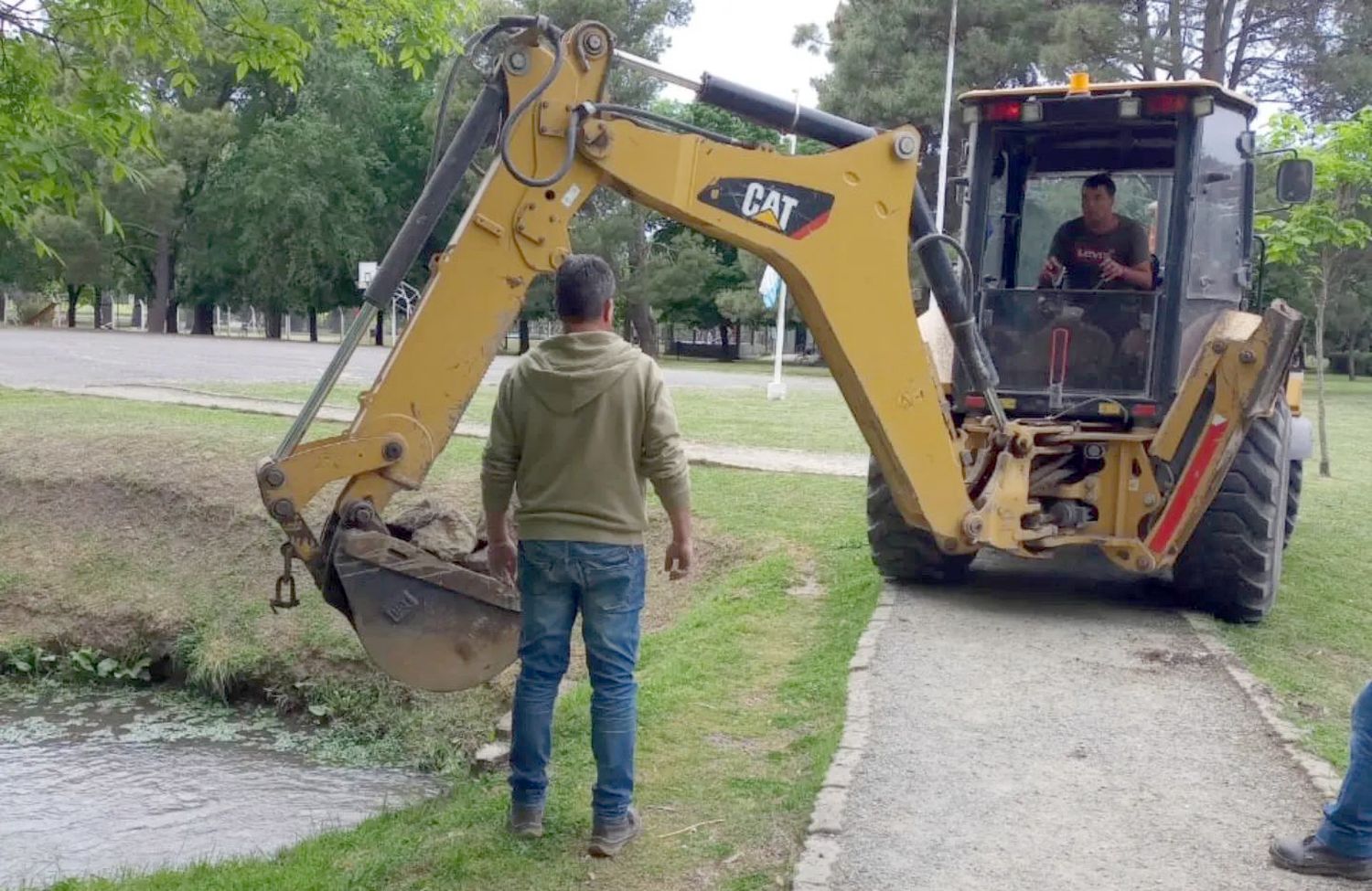 Trabajos. En un sector del Parque Municipal Narciso Del Valle