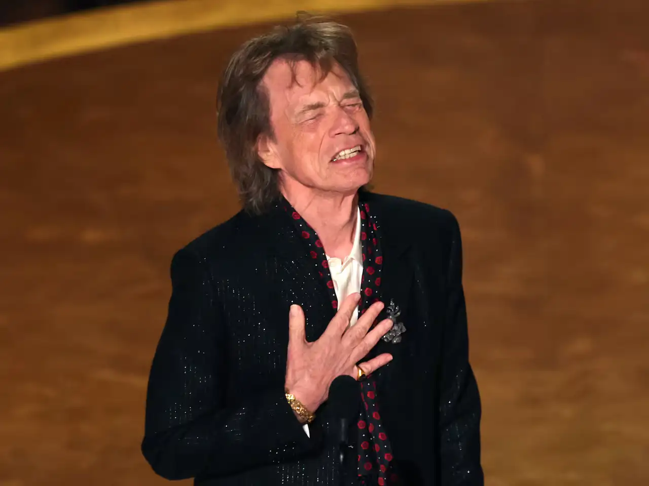 Mick Jagger en los premios Oscar 2025.
