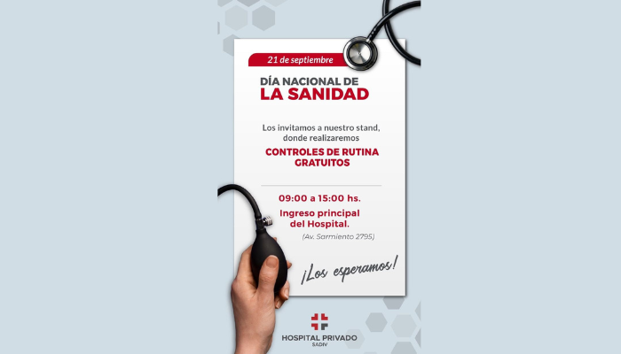 Día de la sanidad: controles gratuitos en el Hospital privado Sadiv