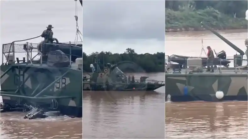 Misterio en el Río Paraná: apareció un buque militar con ametralladoras