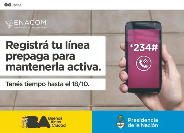 Tiempo hasta el 18 para registrar todos los celulares prepagos