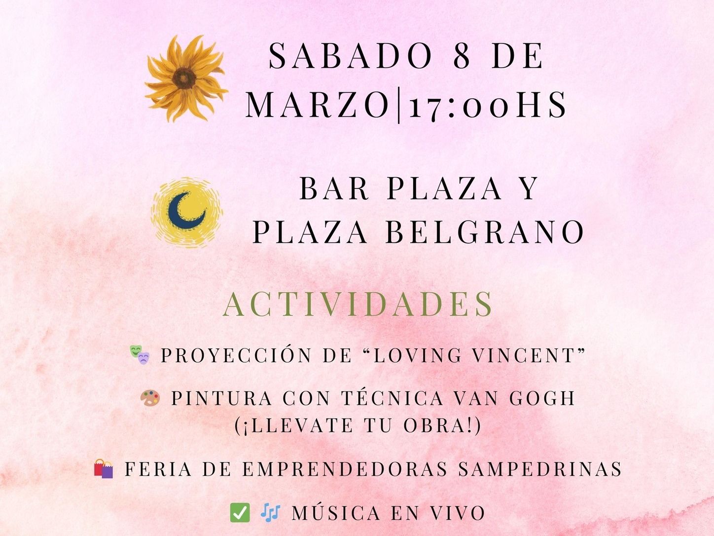 El Bar Plaza y la Plaza Belgrano serán escenario