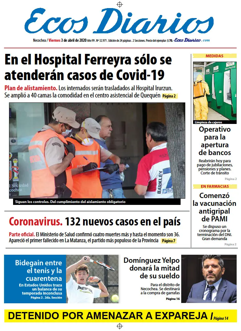 Tapa del 3 de marzo de 2020