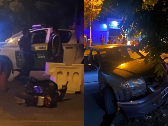 Accidente de adolescentes en moto: trasladaron a una de las chicas a Coopser y la otra está en terapia en el Hospital