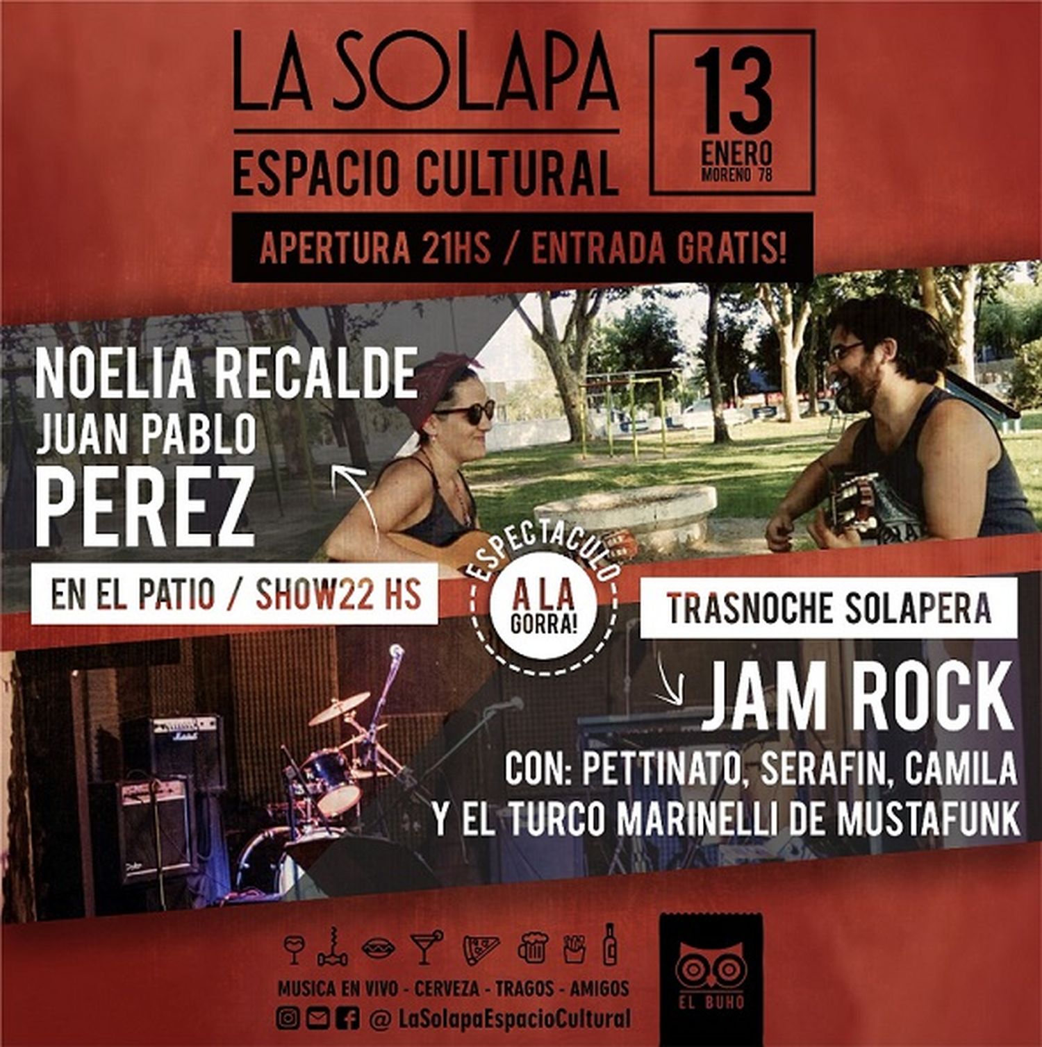 Mustafunk, Noe Recalde y Juampi Pérez, esta noche en La Solapa