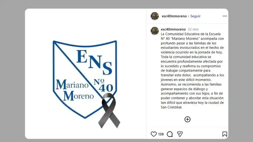 La Escuela Normal de San Cristóbal emitió un comunicado tras el violento episodio - 2